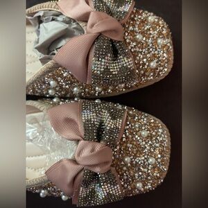 Sparkling Bow Embellished Flats